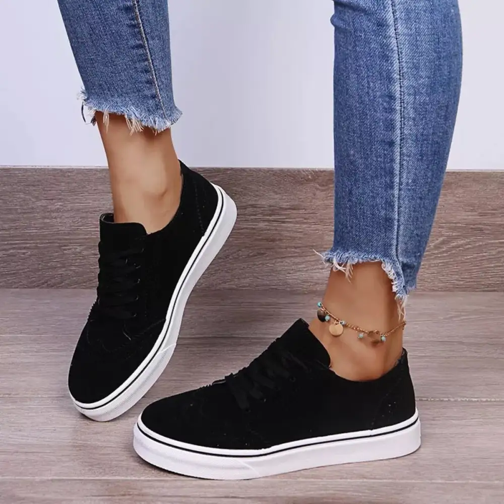 Modern Lace-Up Round Toe Sneakers