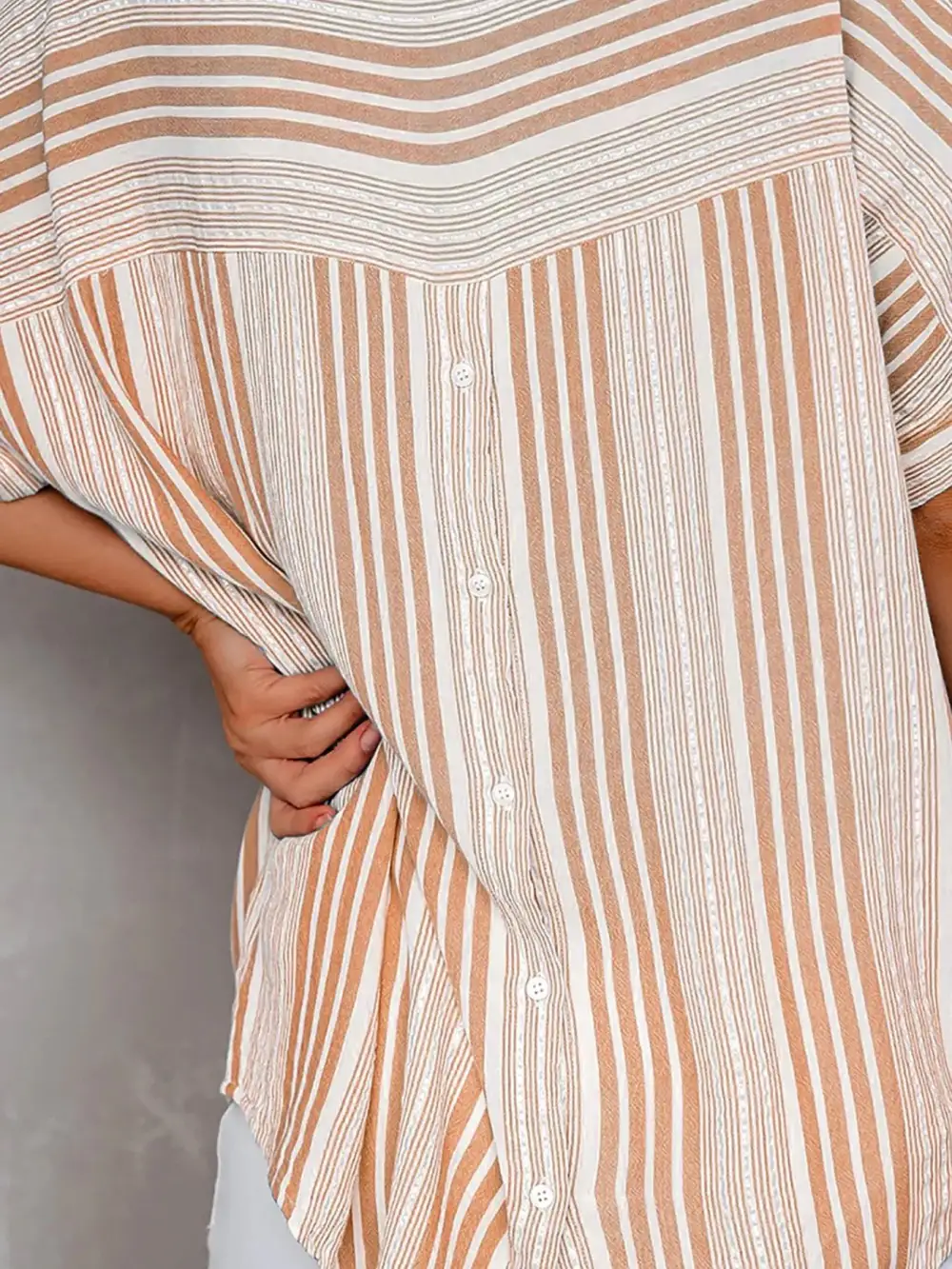 Collared Neck Half Sleeve Shirt Plus
