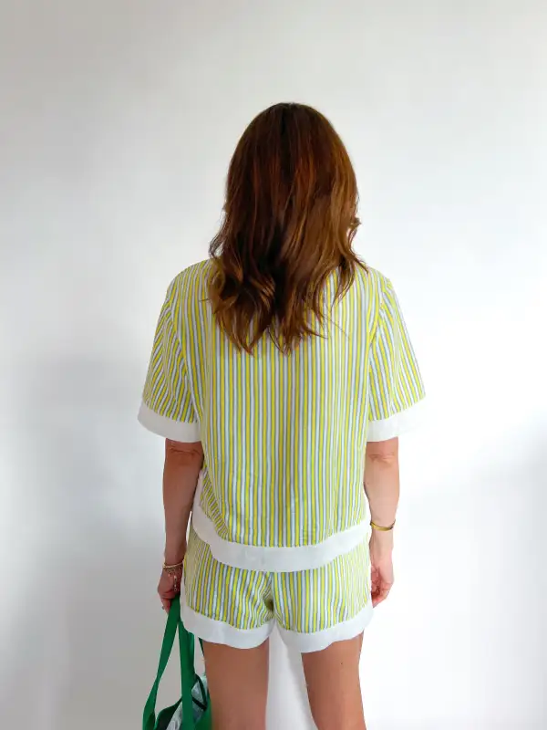 Striped Top And Shorts Set