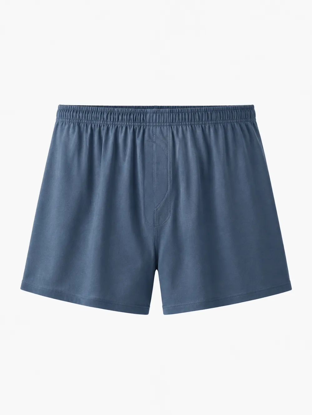 Men's Solid Blue Cotton Printed Boxer Shorts