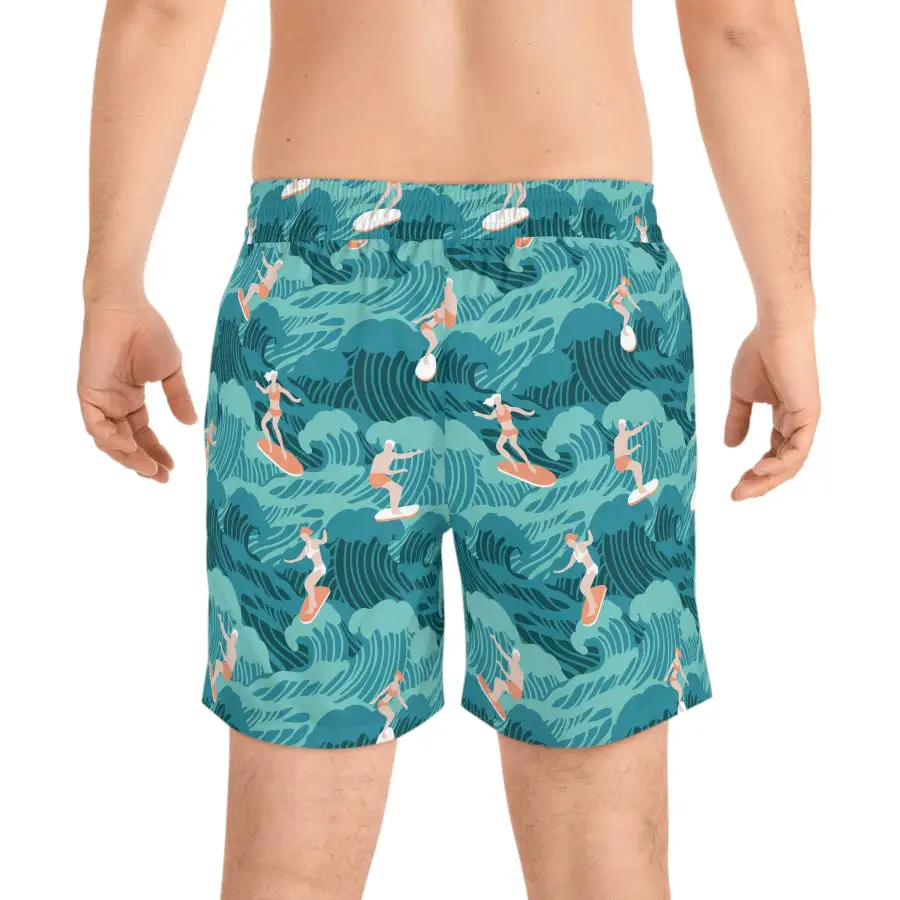 Preorder Custom Design Men's Mid-length Swim Shorts - Aussie Surf