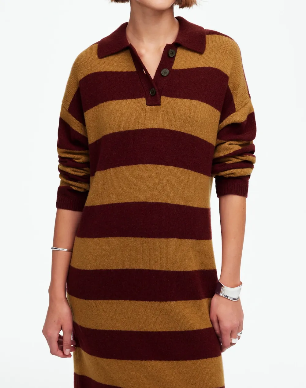 Relaxed Sweater Dress In Stripe