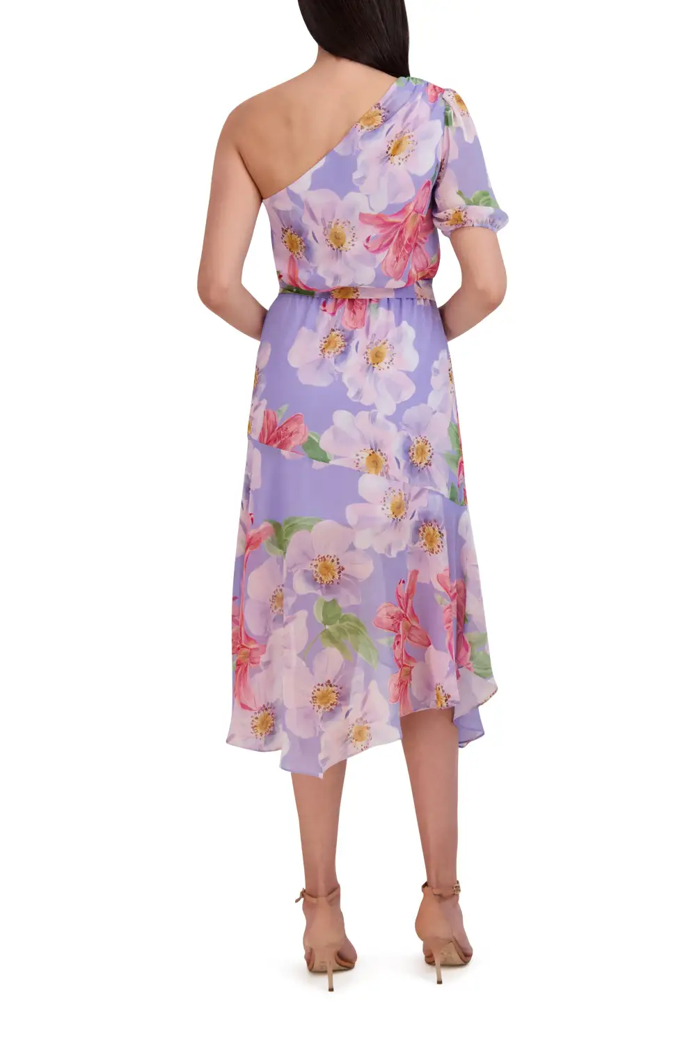 Asymmetric Draped Midi Dress