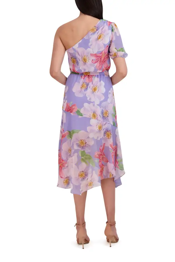 Asymmetric Draped Midi Dress