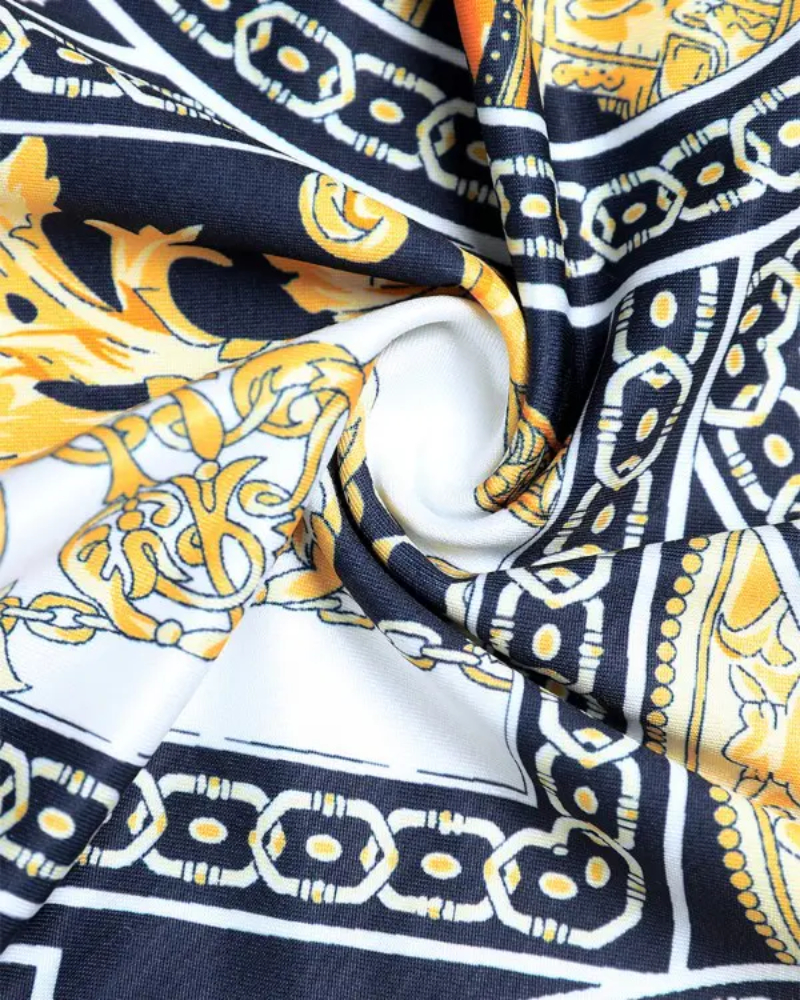 Print One Shoulder Cutout Bodycon Dress