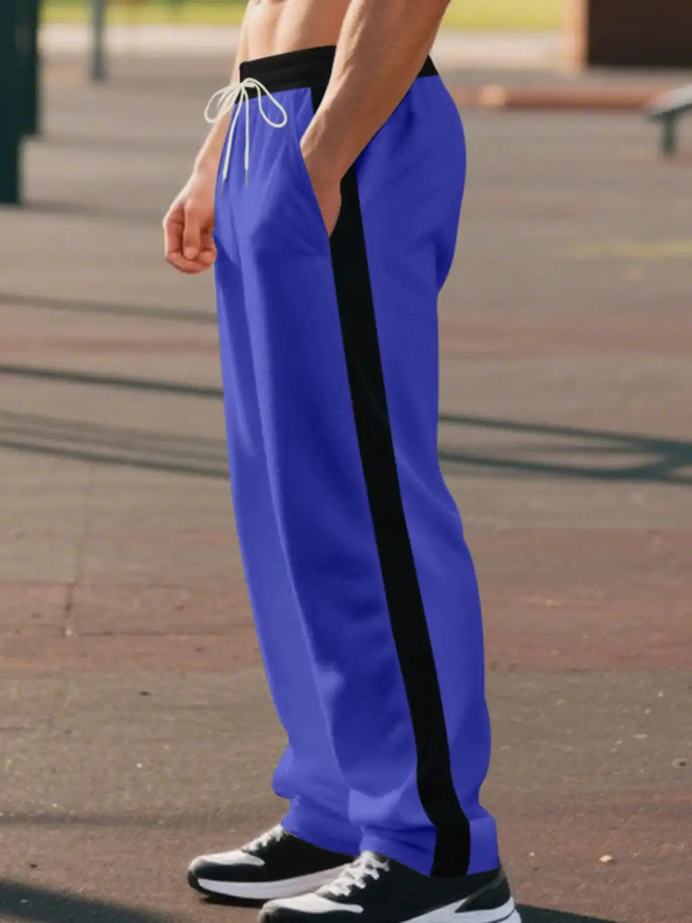 Men's Full Size Side Stripe Wide Leg Pants