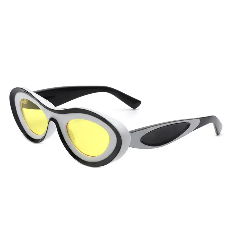 Slim Cat Eye Oval Frame Sunglasses