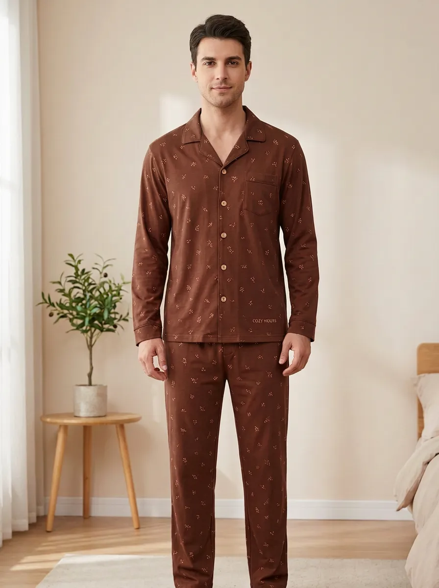 Modern Texture Classic Men's Pajama Set