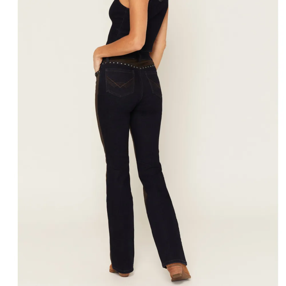 High Rise Bootcut Stretch Denim Coated Jeans
