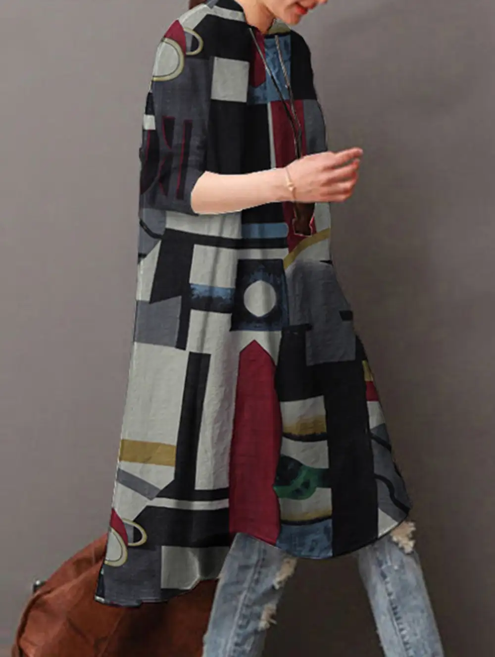 Loose Bohemian Mid-Length Shirt