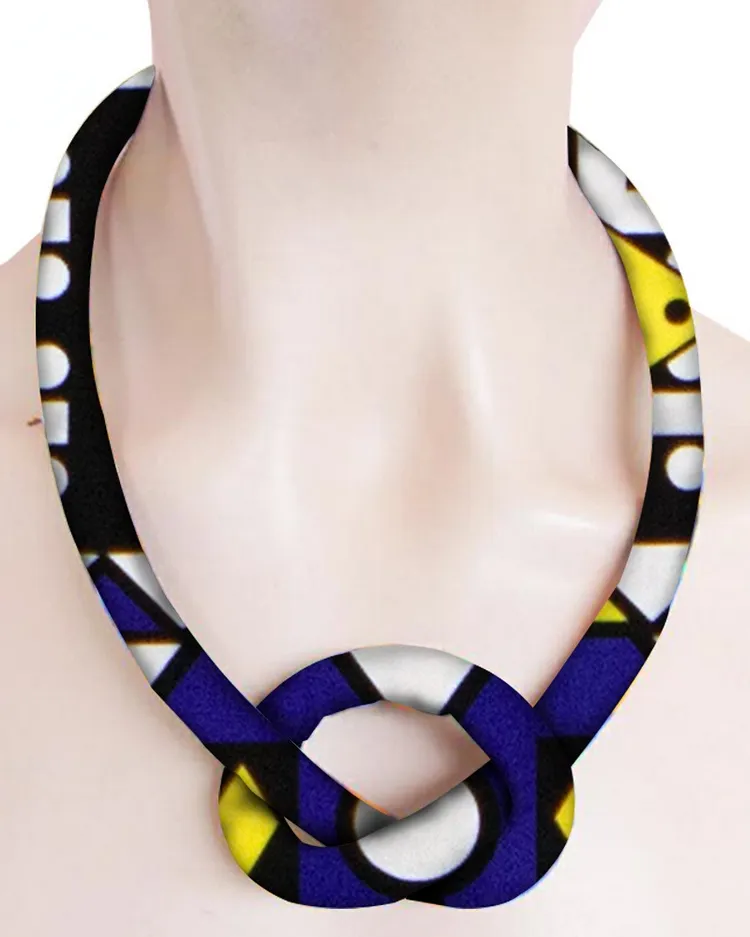 Handmade Ankara Print Cotton Cord Necklace