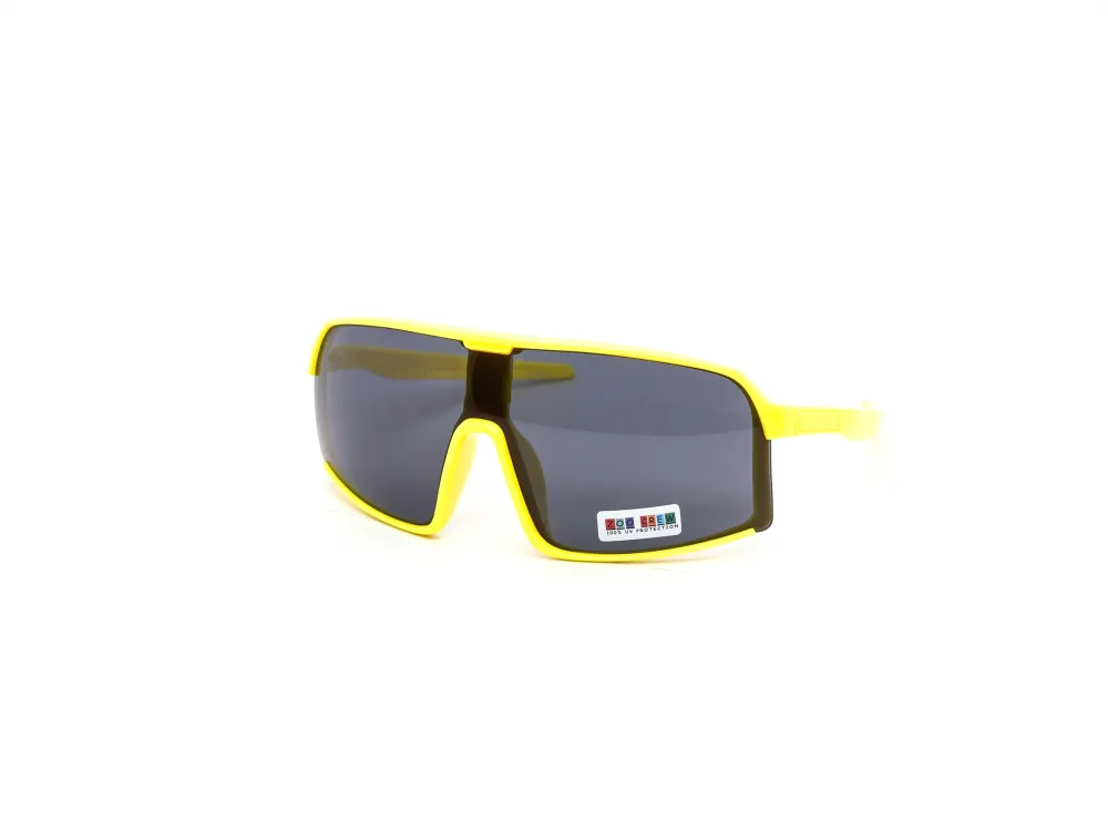 12-Pack Kids Neon Sport Shield Wraparound Dark Lens Sunglasses