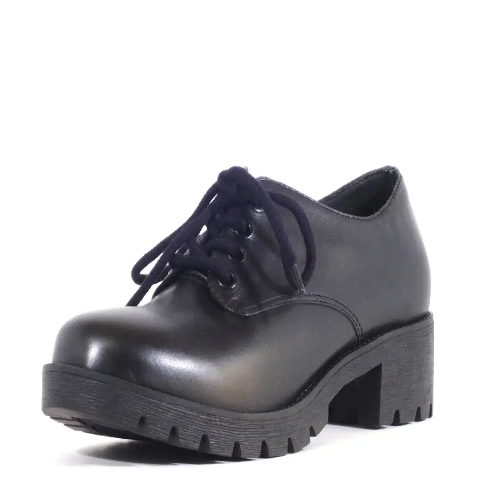 Chunky Lug Sole Lace Up Flats
