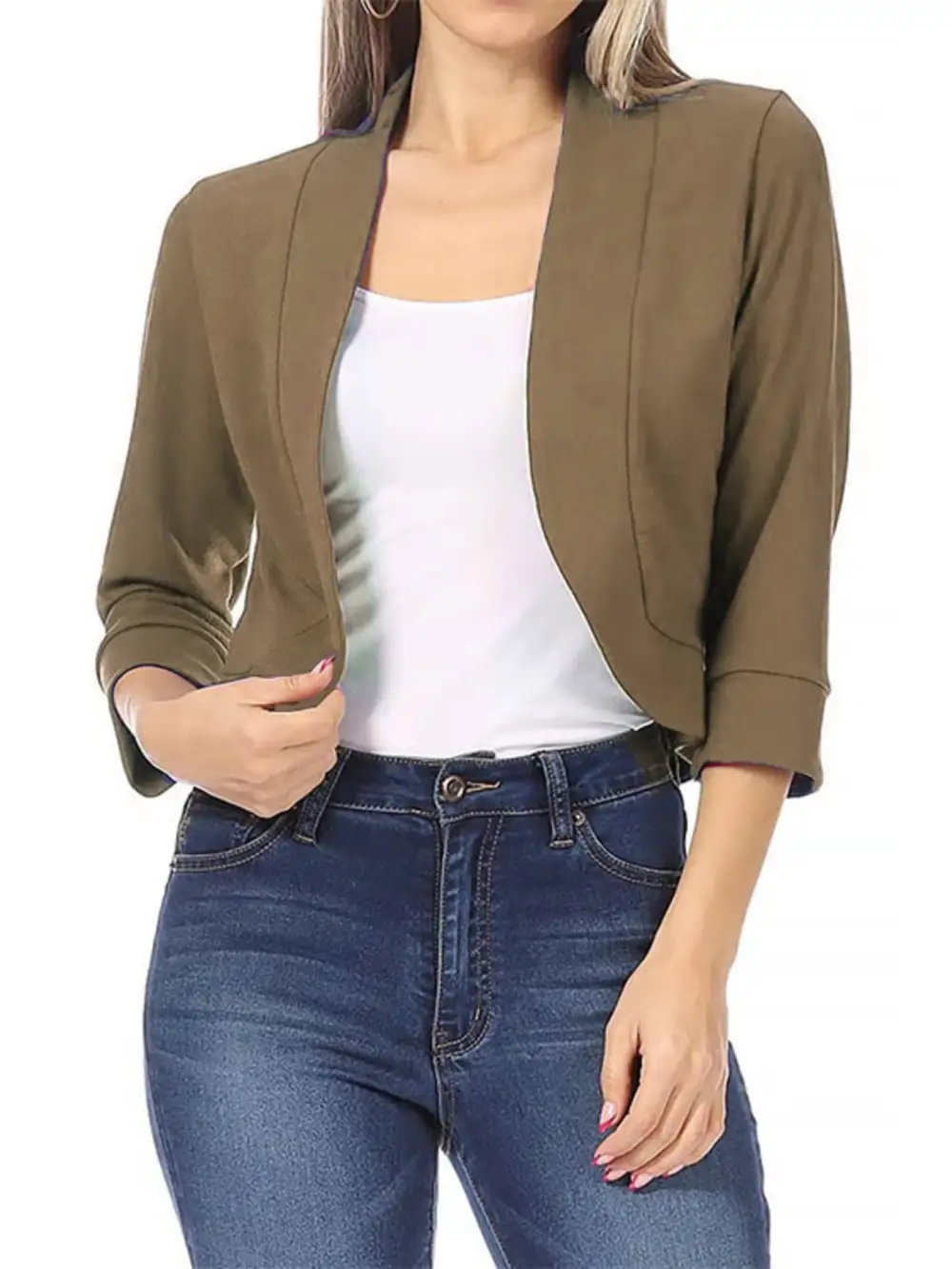 Open-Front Cropped Blazer
