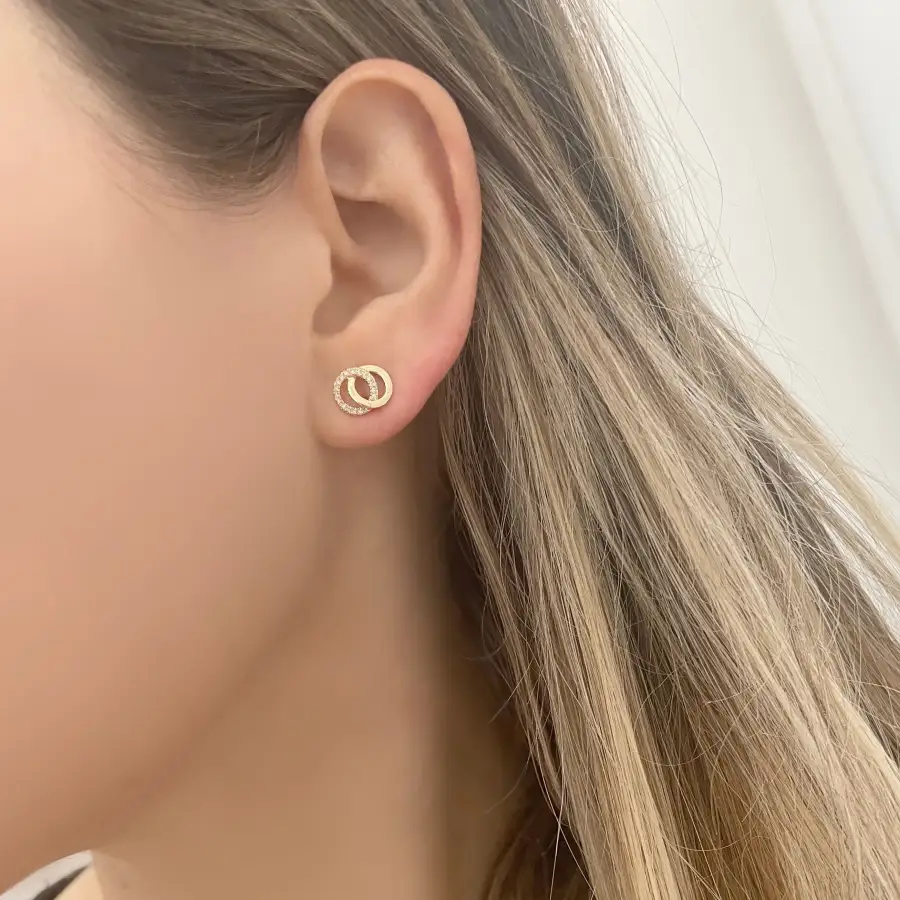 Polished Petite Gem Detail Stud Earrings