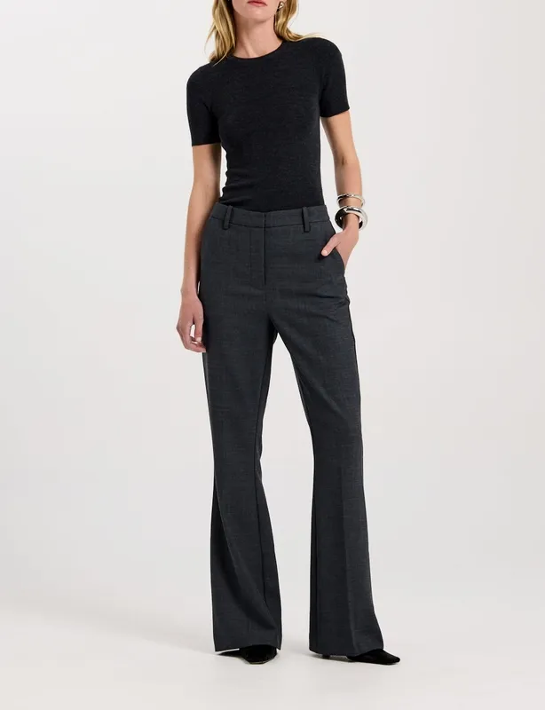 Gray Tailored Flare Trouser