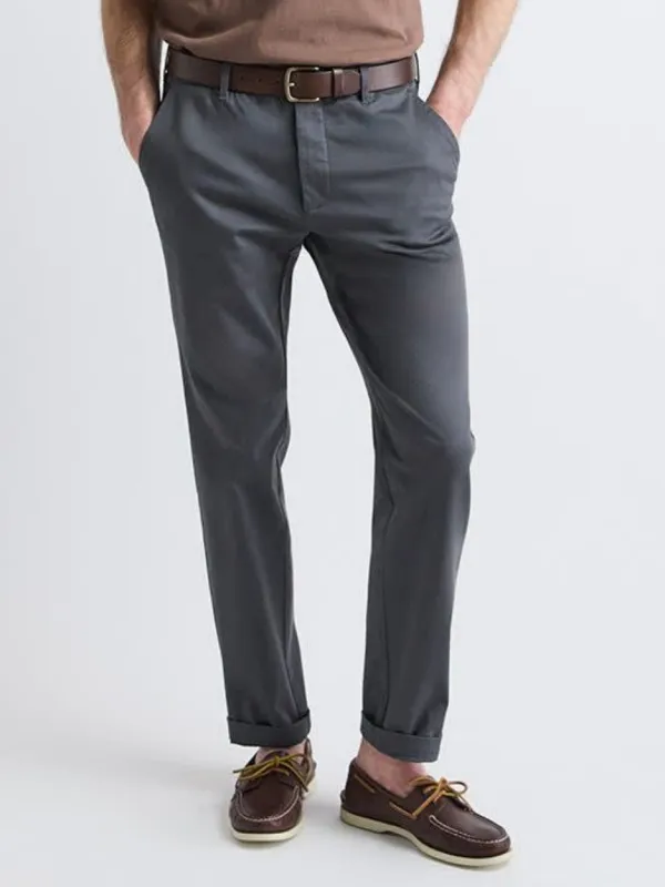 Gray Commuting Style Slim-Fit Super-Stretch Pant