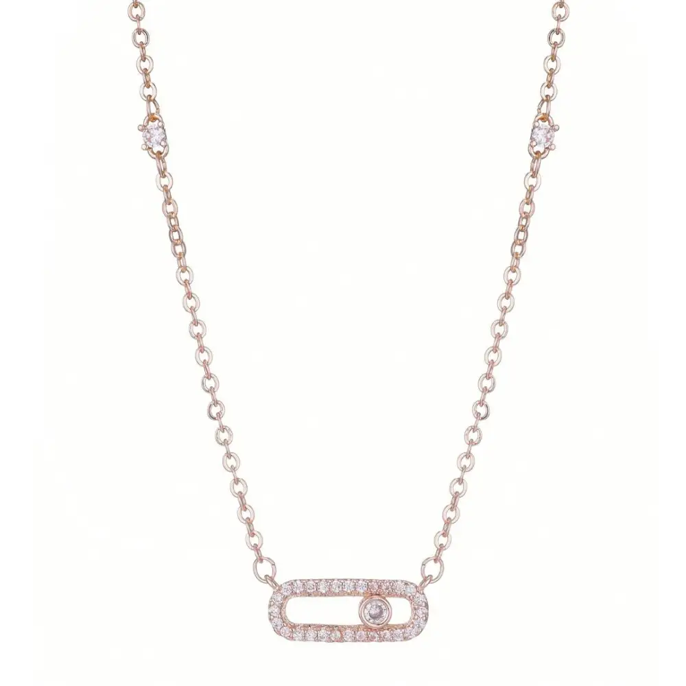 Polished Pendant Zirconia Necklace