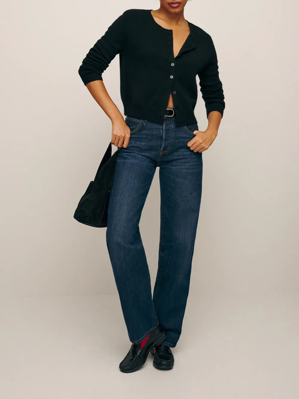 Crew Neck Cashmere Cardigan