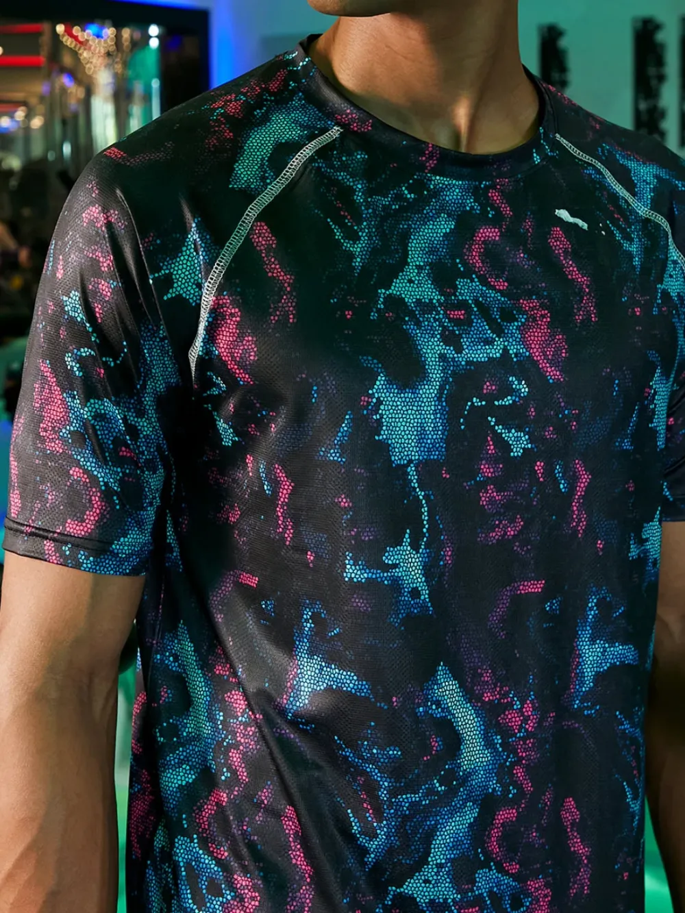 Sporty Multi-Color Activewear T-Shirt