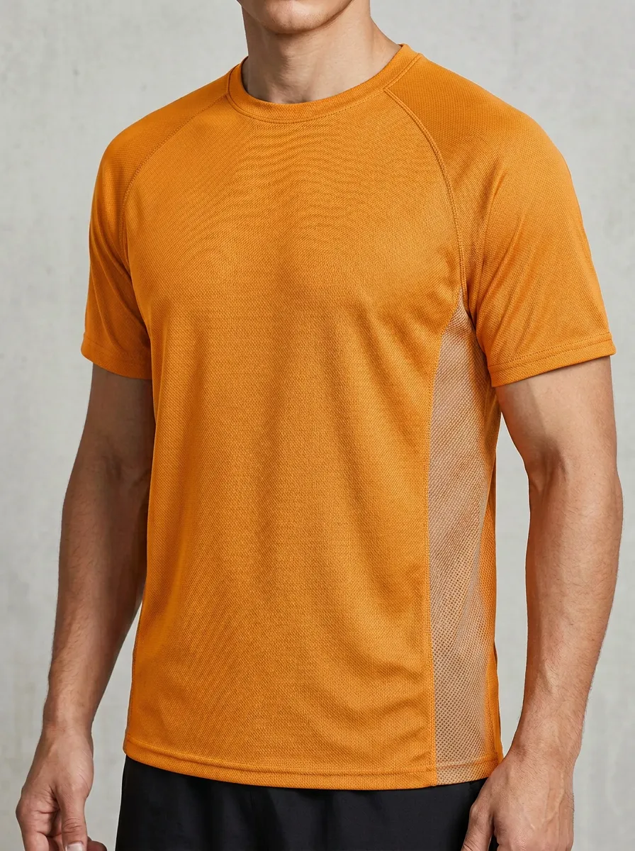Men's Ribbed Mesh-Panel T-Shirt