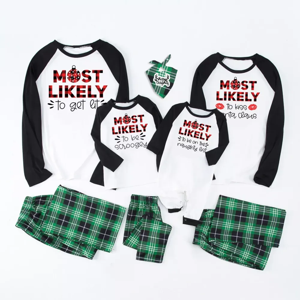 Most Likely Disco Ball Christmas Family Matching Pajamas（customizable）