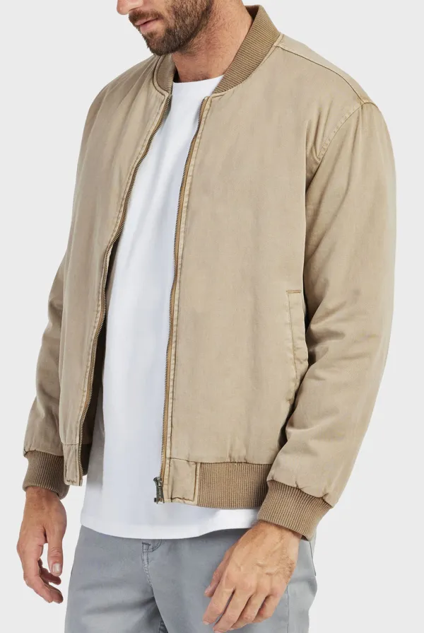 Almond tan Classic Bomber Jacket