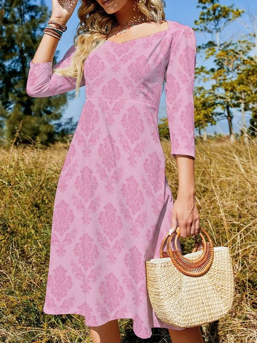 Floral Jacquard Midi Dress