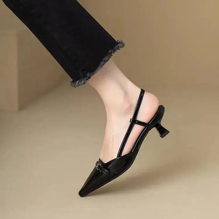 Leather Pointed-Toe Pumps