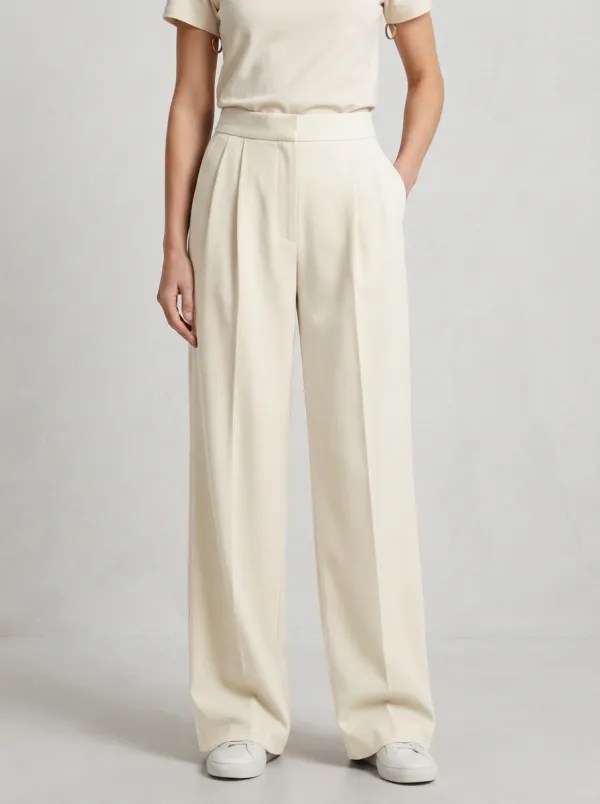 Everyday Profile Pleated Wide-Leg Trousers