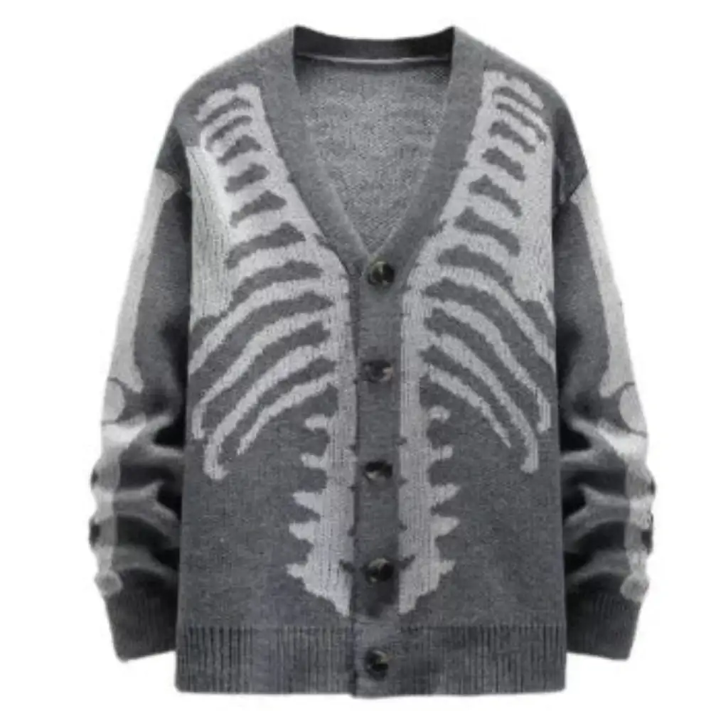 Skeleton Graphic Knit Cardigan