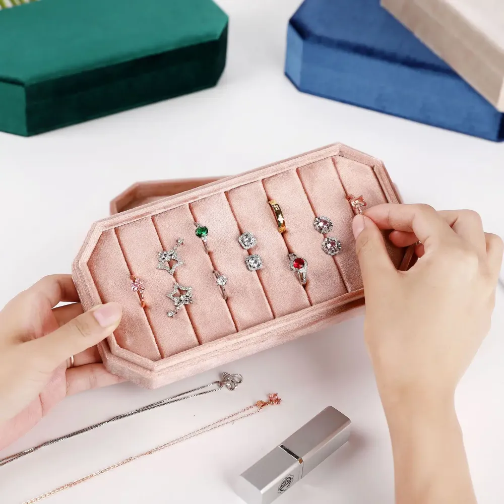 Refined Multiuse Velvet Jewelry Storage Box