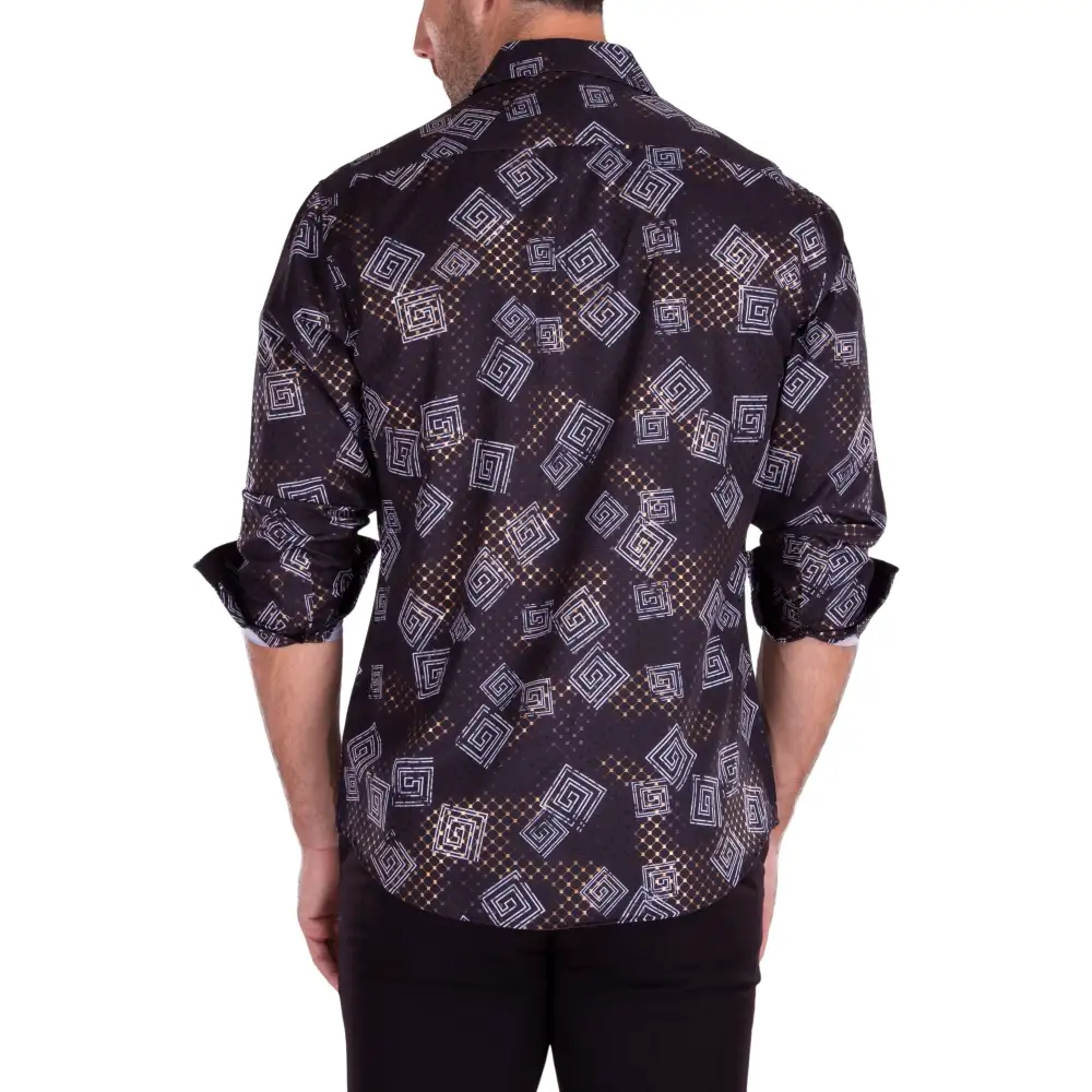 Woven Texture Button Up Dress Shirt