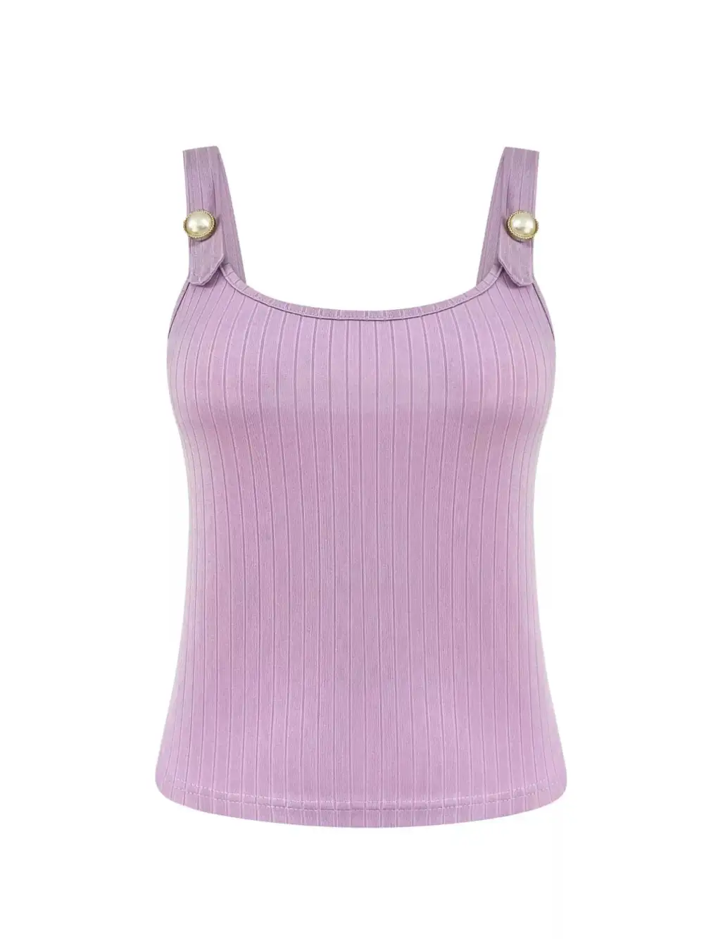Pearl Detail Scoop Neck