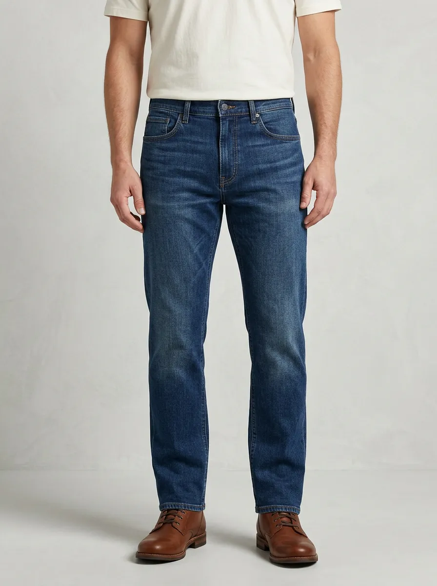 Everyday Textured Straight Jeans