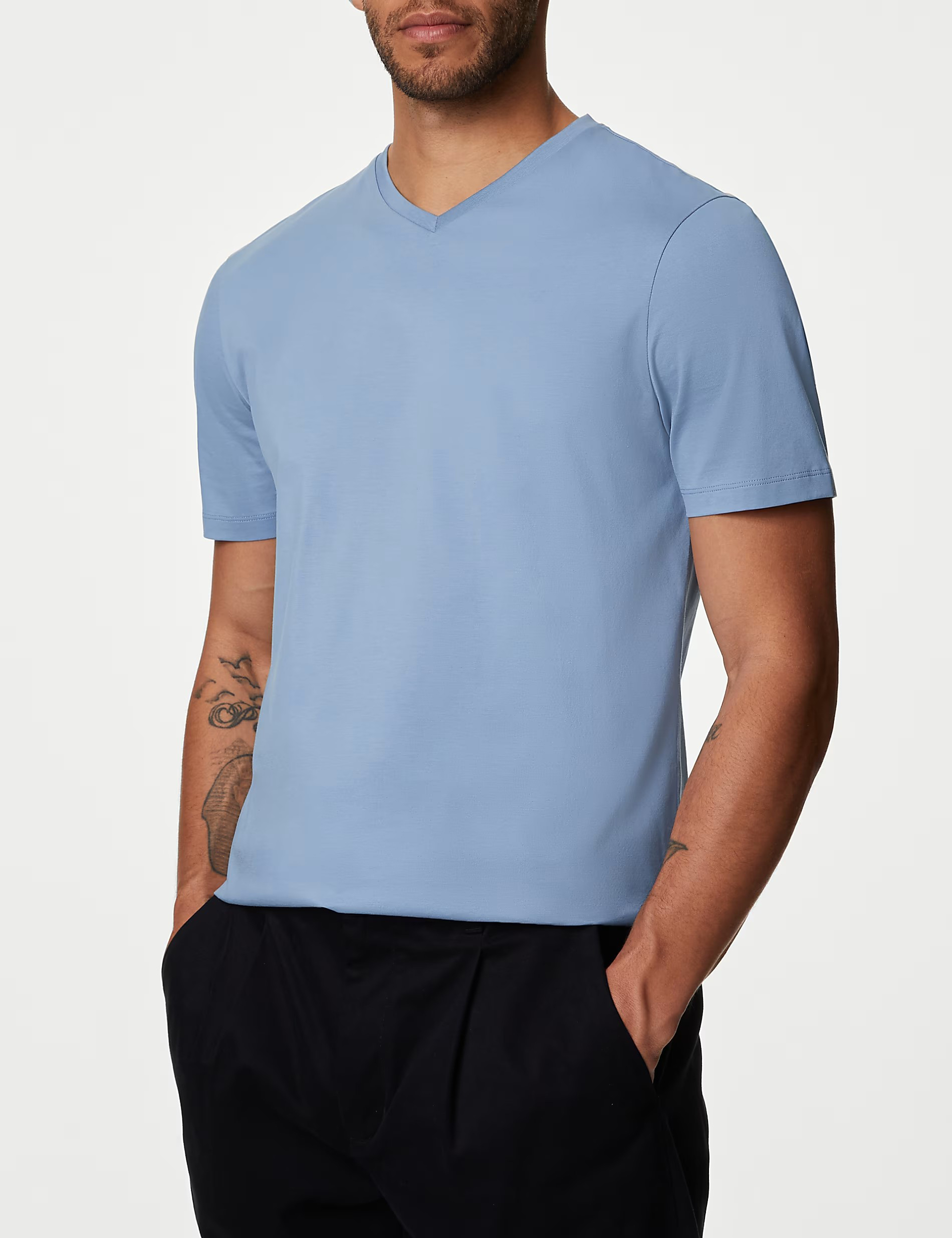 Pure Cotton V-Neck T-Shirt