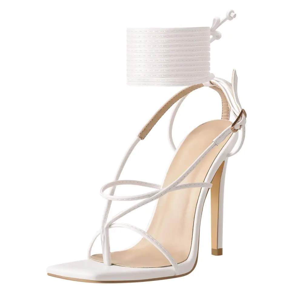 Square Toe Strap Stiletto Modern Sandals