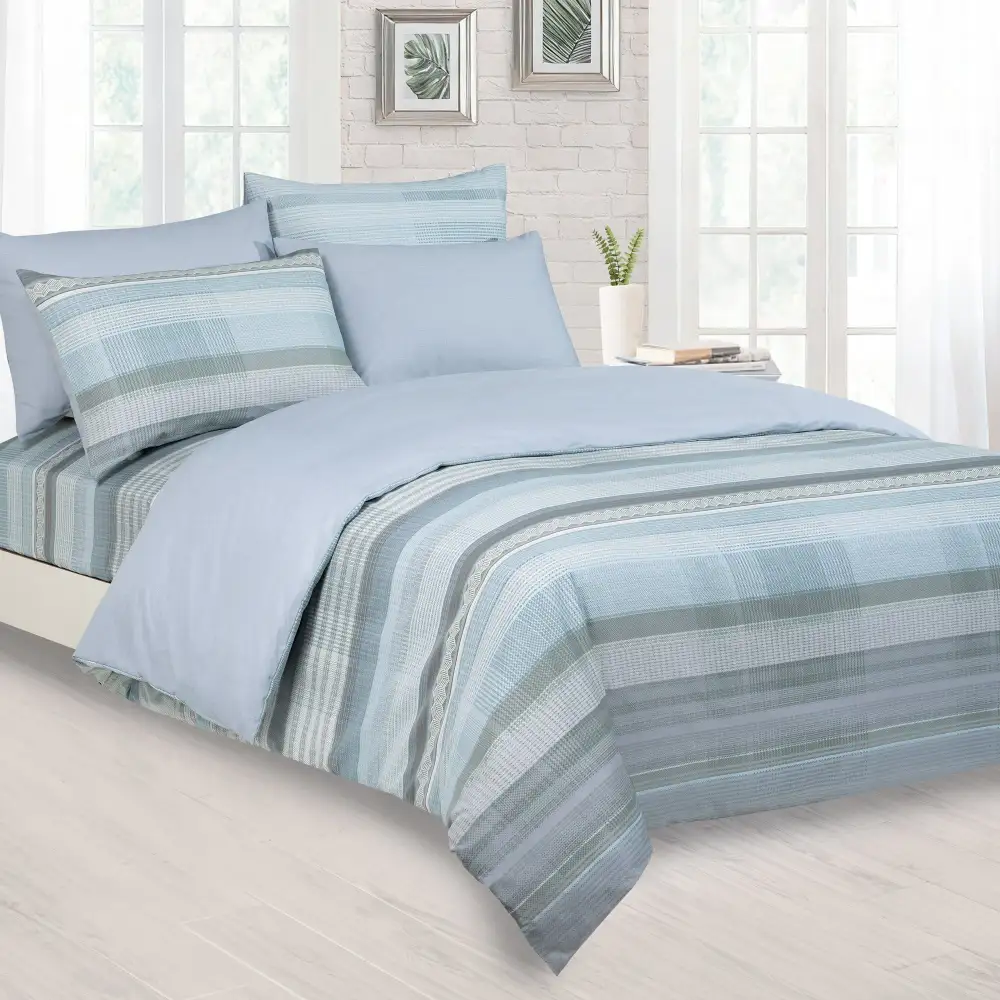 Textured Cotton Printed Complete Bedding Set