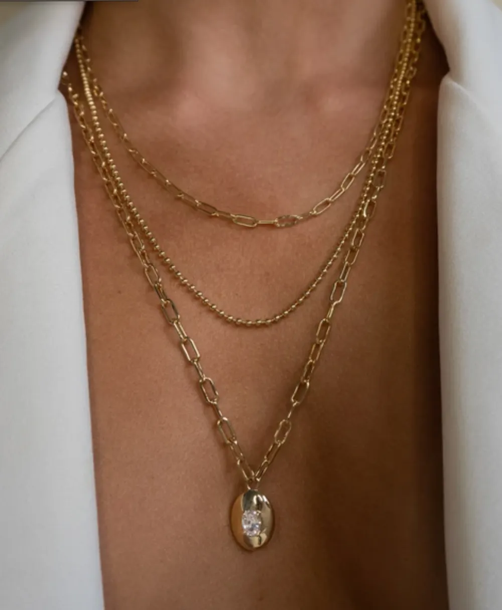 Sculpted Stone Orb Necklace