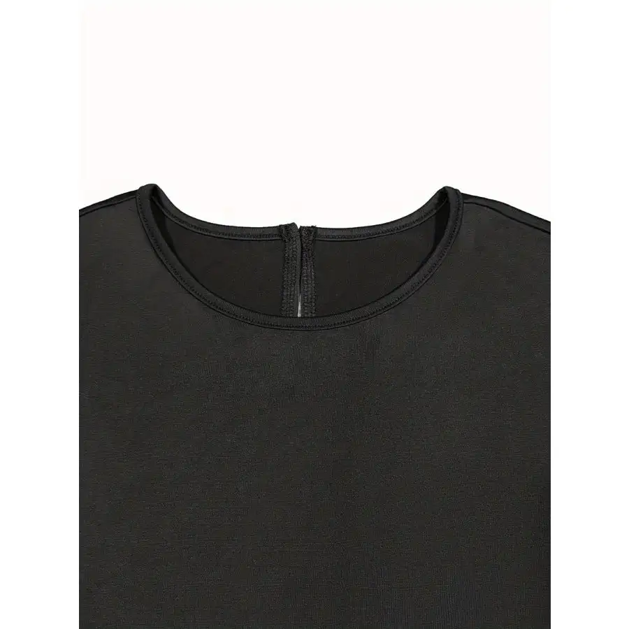 Midi Round Neck Short Sleeve Midi Dress