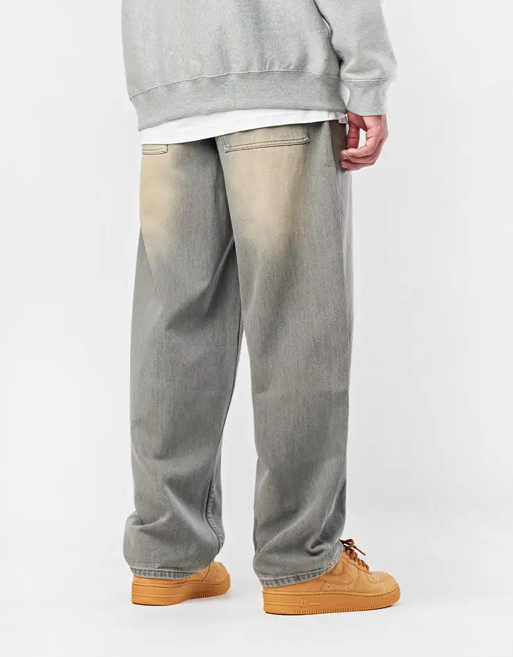 Men's Sandblasted Baggy Stretch Denim Jeans