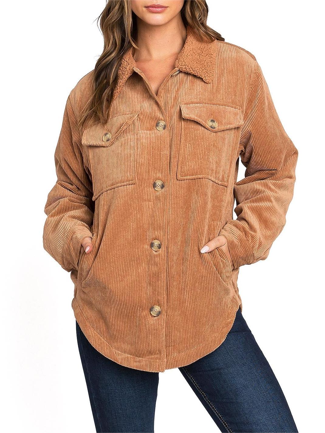 Corduroy Button - Front Shacket