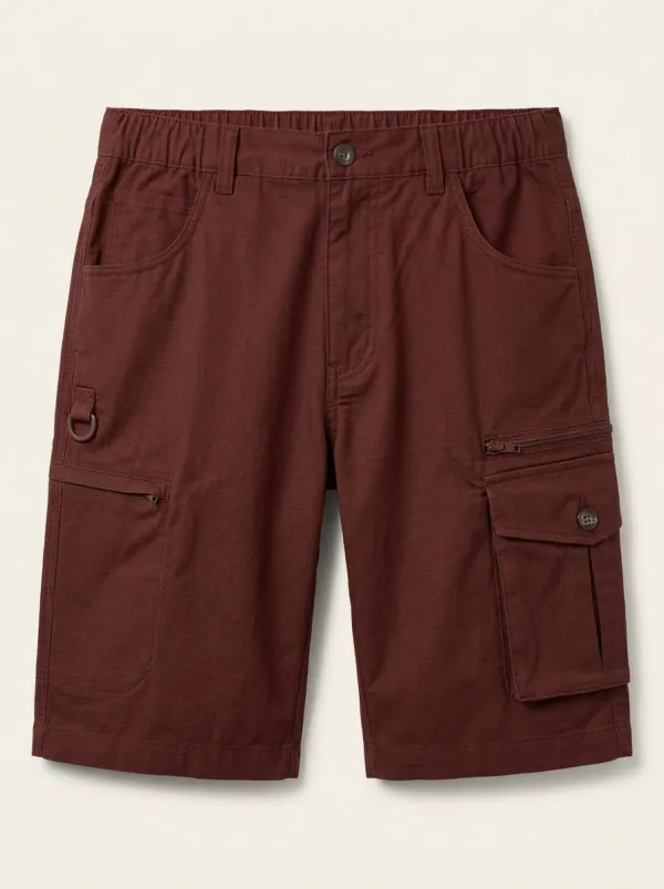 Men's Outdoor Tactical Multi-Pocket Olive Cargo Shorts