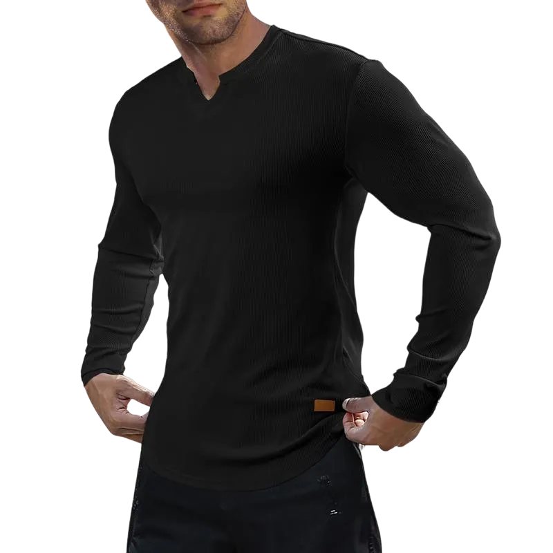 Men's solid color casual slim fit T-shirt