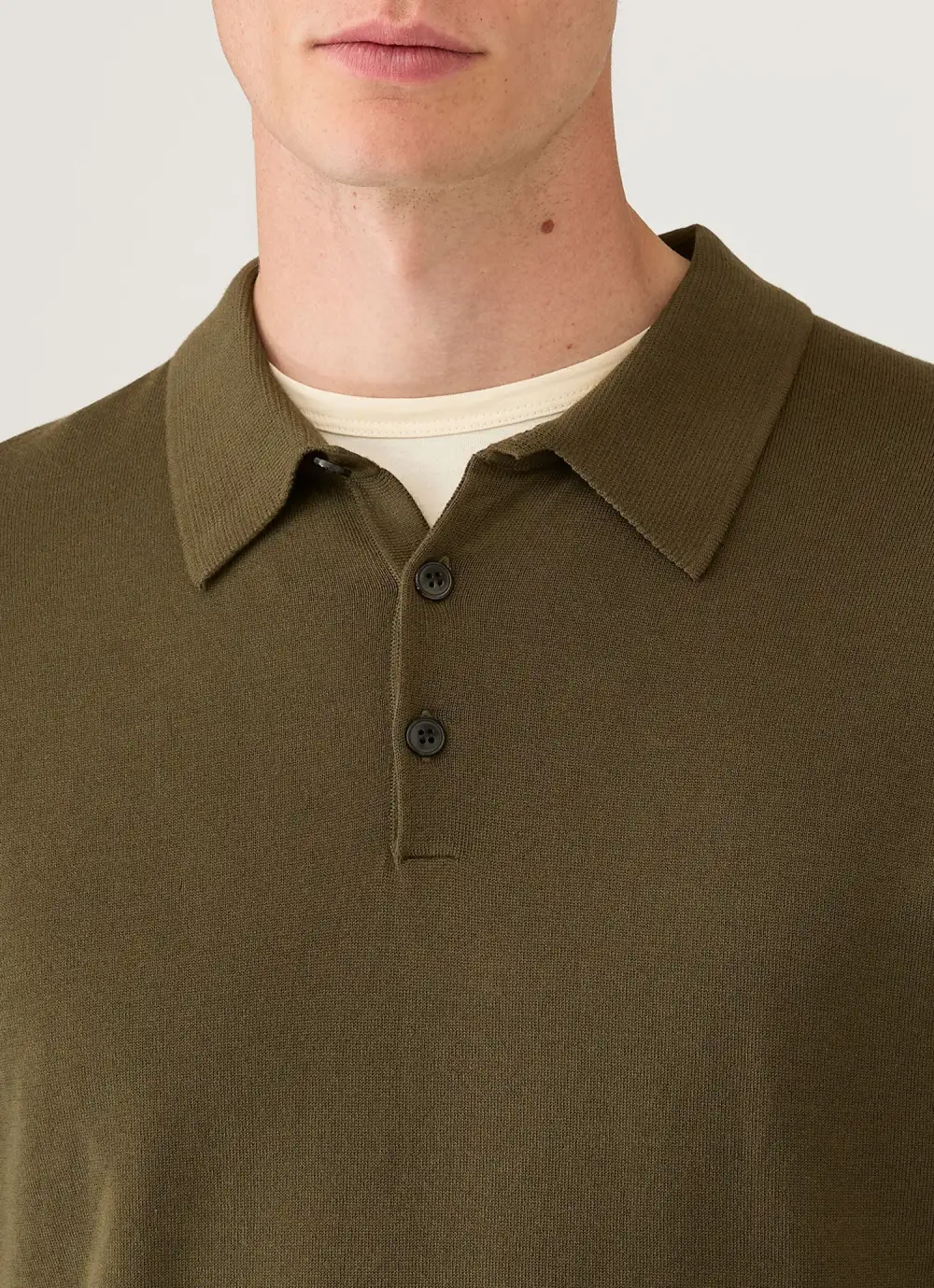 Modern Everyday Slim Fit Sea Island Cotton Knit Long Sleeve Polo Shirt