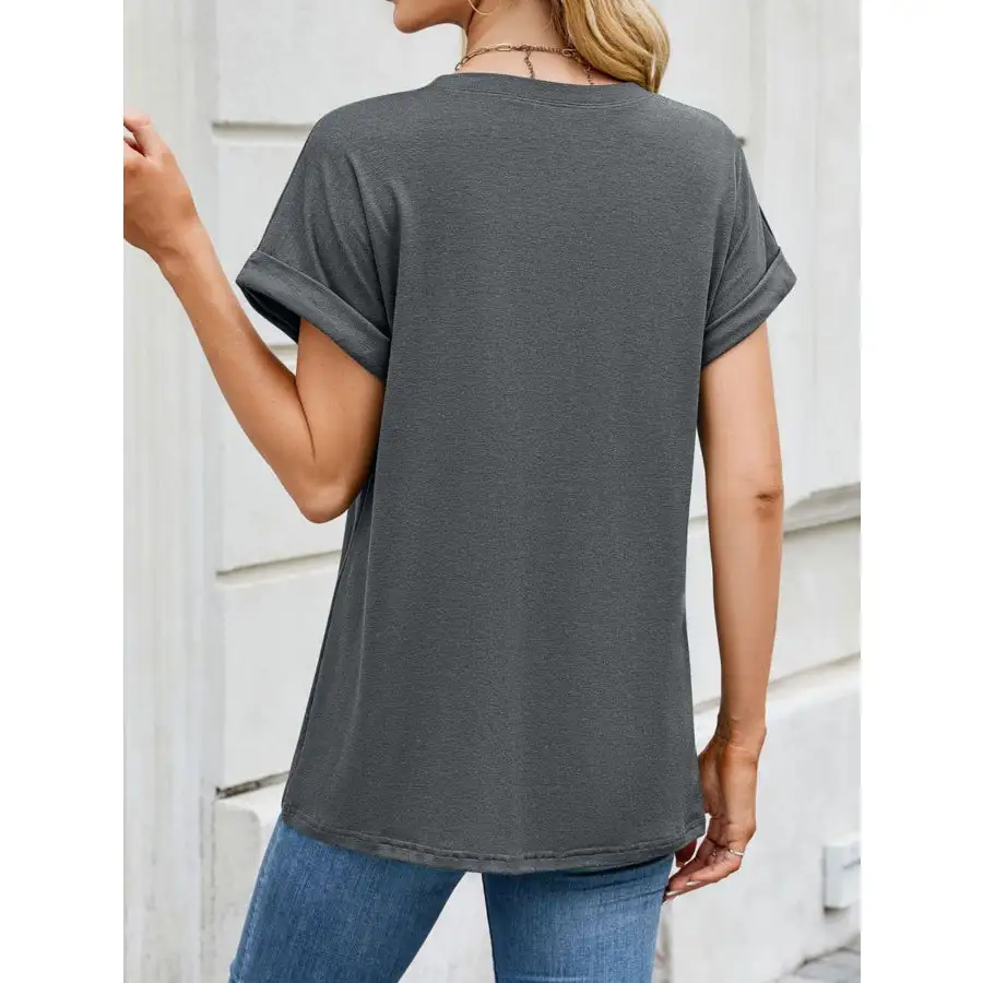 Polished Casual Rolled Sleeve T-shirt