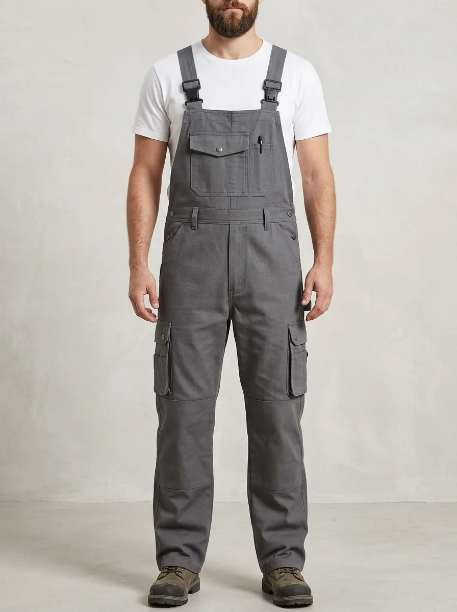 Men's Dynamic Multi-Pocket Cargo Bib Work Overalls