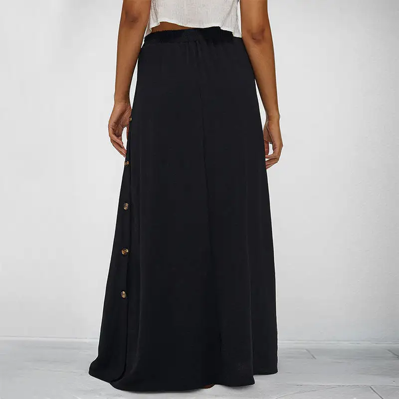 Women's Button-Detail Skirt