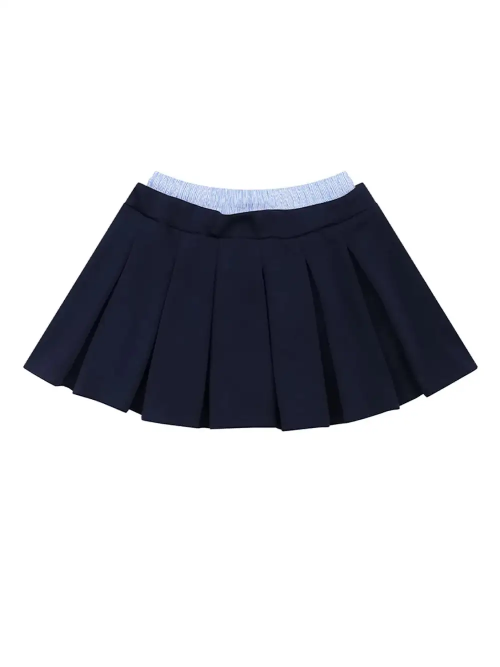 Textured Pleated Drawstring Skirt