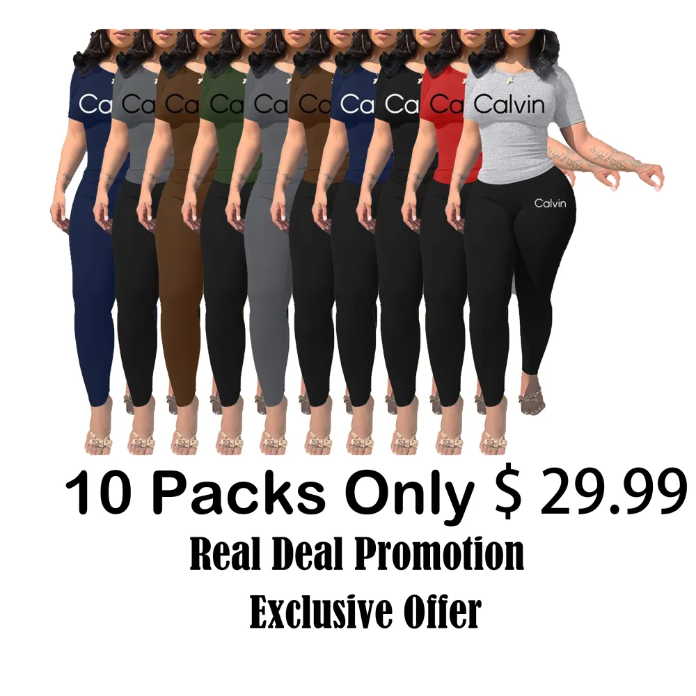 Calvin Letter Printing Women’s Casual Two-Piece Set Trendy Crop Top & Shorts | Lightweight Fabric | Effortless Summer Comfort